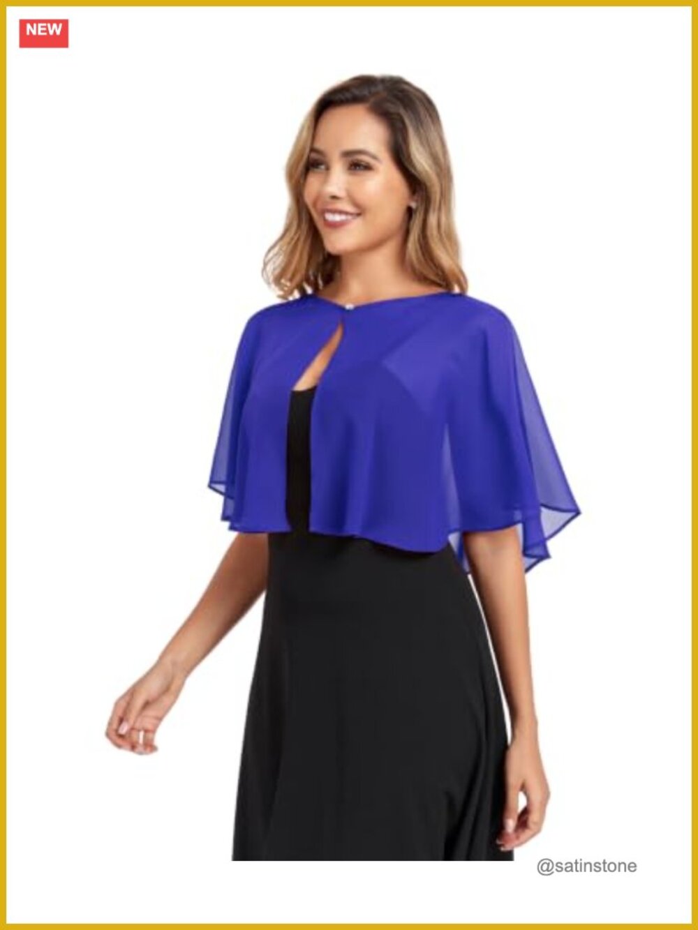 Chiffon Capelet Shawl Wrap for Women Bridal Evening Party Wedding Accessory